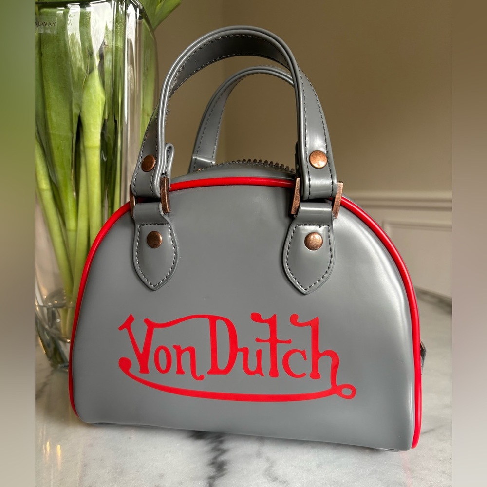 Rare Von Dutch Gray Y2K Mini Bowling Bag 🎳 - Picture 2 of 10